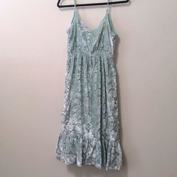 Anthropologie Hemant & Nandita Aqua Velvet and Gold Threaded Maxi Dress - Picture 7 of 7